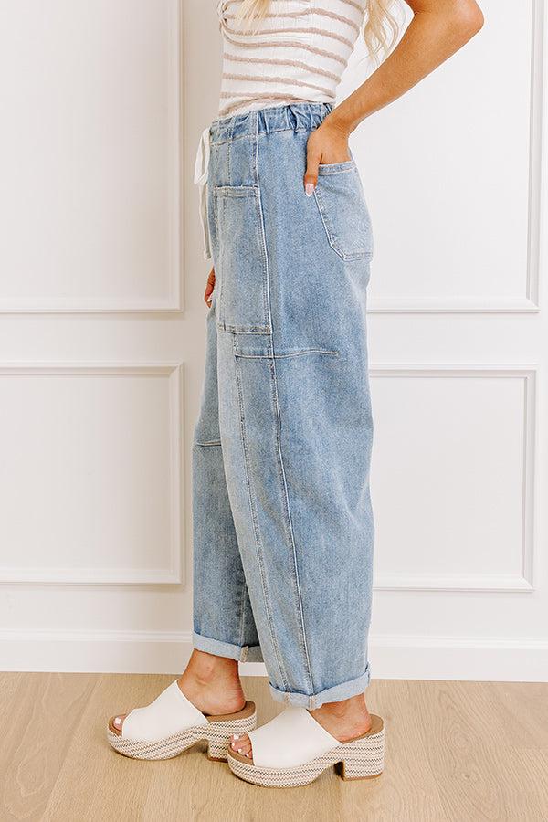 RISEN Lillian High Waist Barrel Leg Cargo Jean Product Image