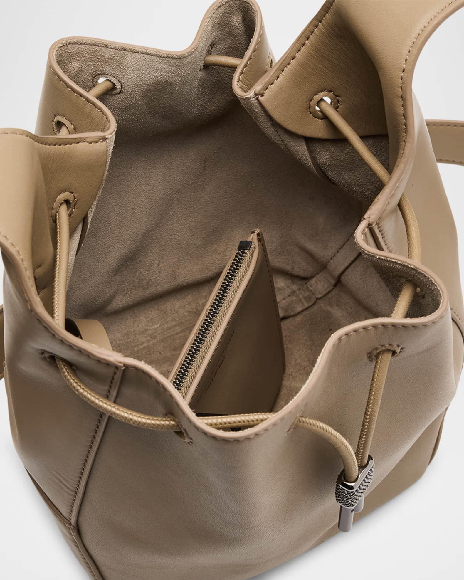 Drawstring Leather Shoulder Bag Product Image