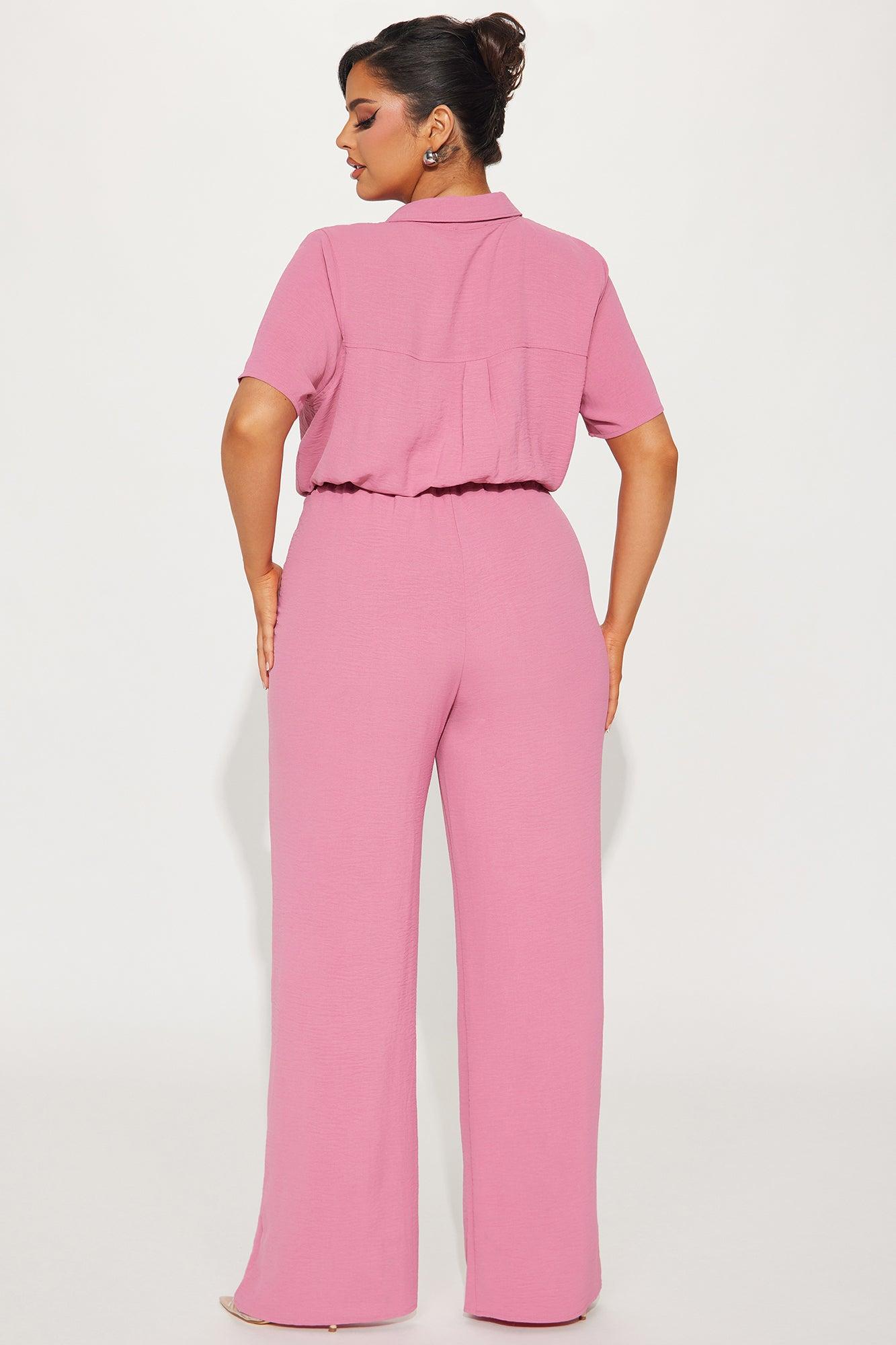 Makenzie Short Sleeve Jumpsuit - Mauve Product Image
