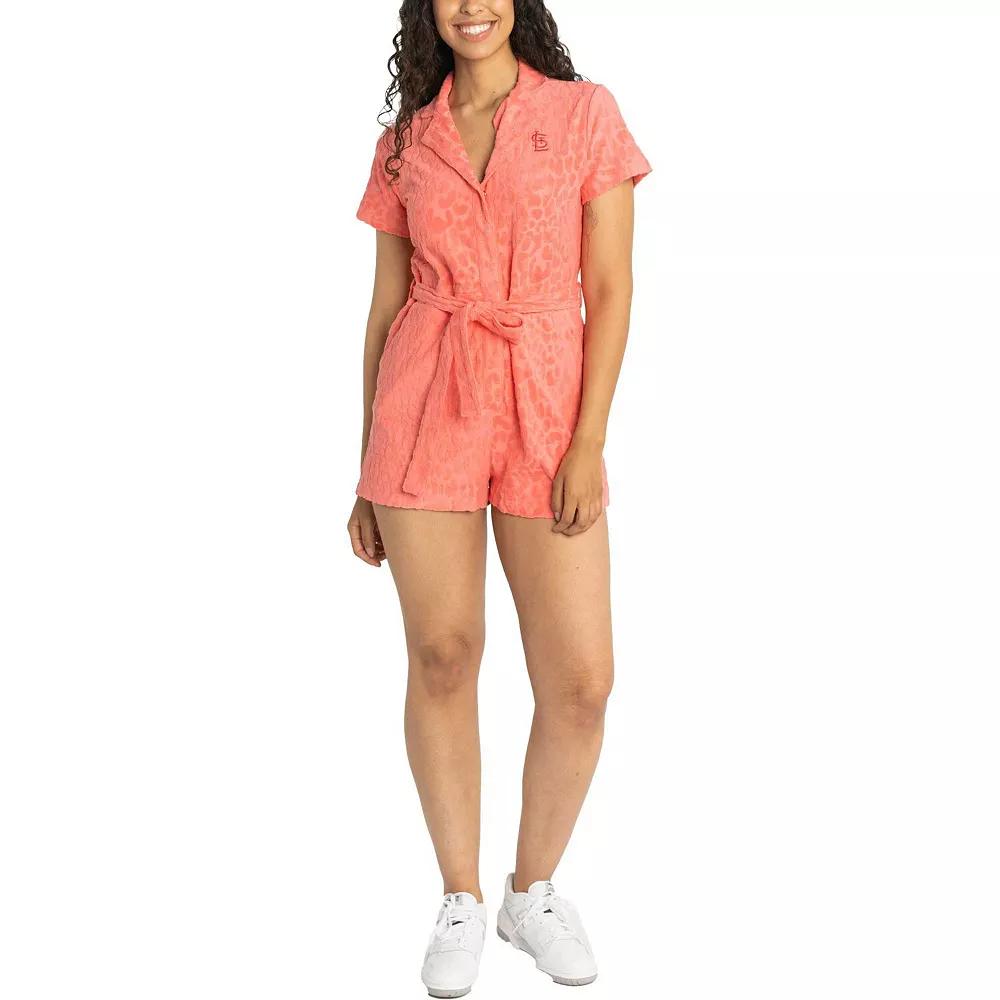 Women's Lusso Blue New York Yankees Trixie Cheetah Romper,  Product Image