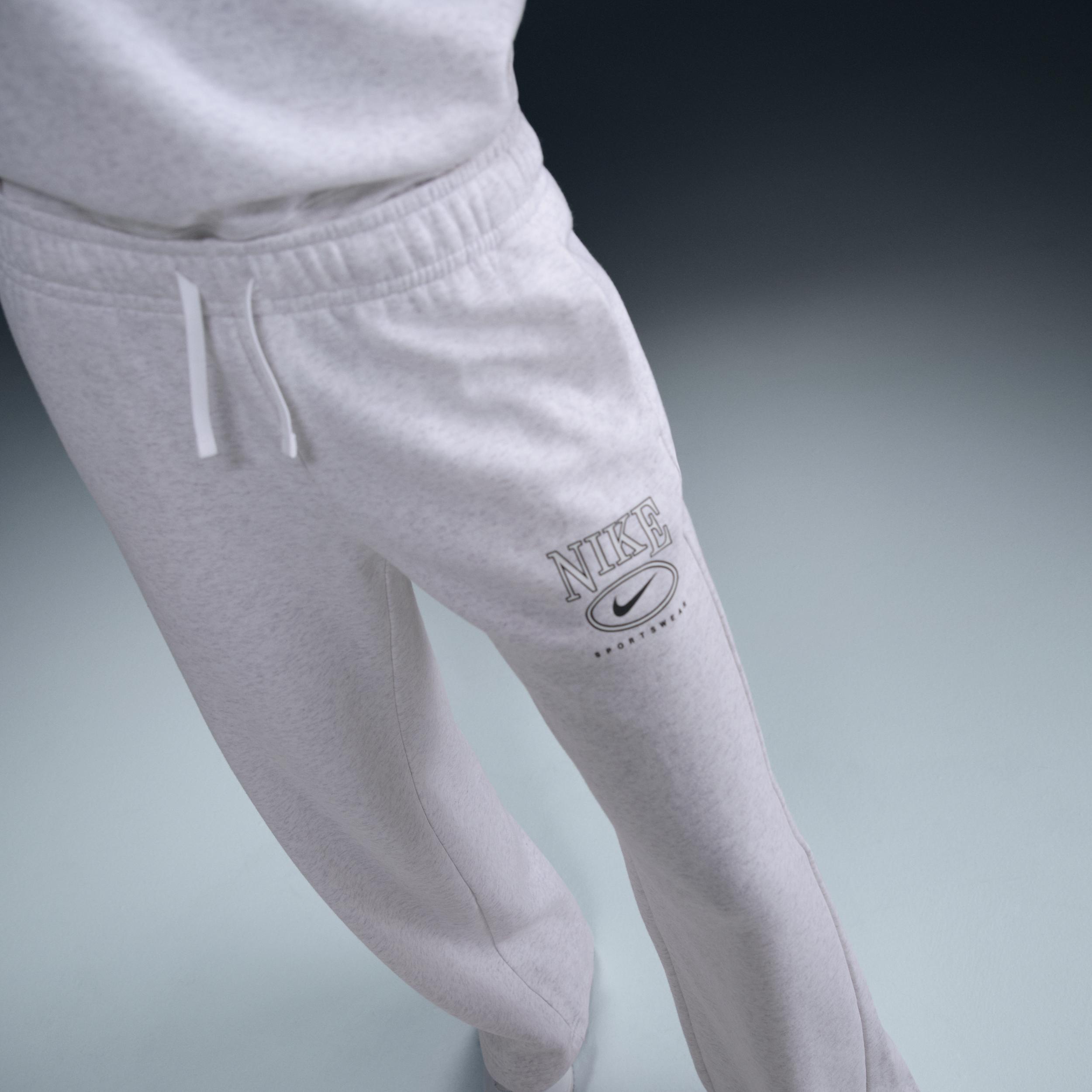 Womens Nike Sportswear Club Fleece Mid-Rise Wide-Leg Graphic Pants Product Image