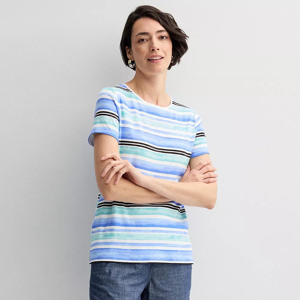 Petite Croft & Barrow® Essential Crewneck Tee, Women's,  Product Image