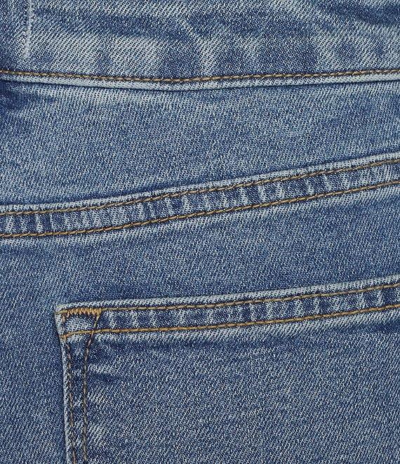 Driftwood Colette Stretch Denim Embroidered Cuffed Cropped Straight Leg Jeans Product Image