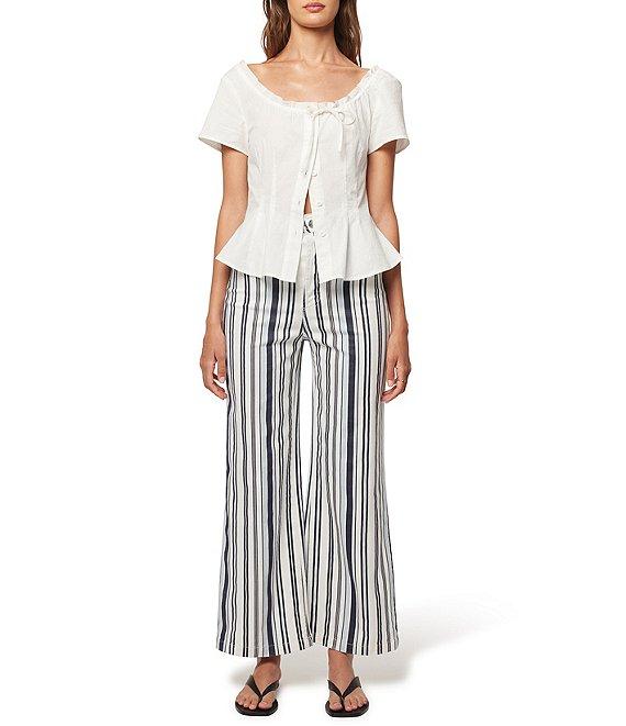 Rolla's Sailor Stripe Denim High Rise Wide Flare Leg Jeans Product Image