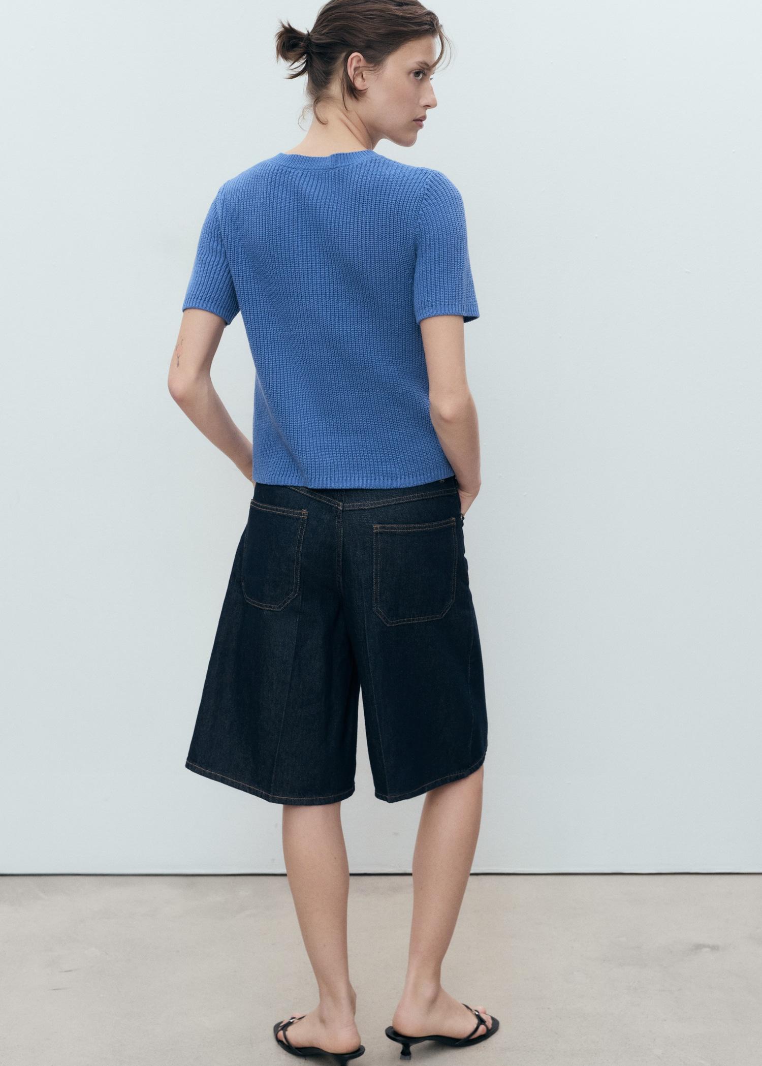 Short-sleeved knitted cardigan - Women | MANGO USA Product Image