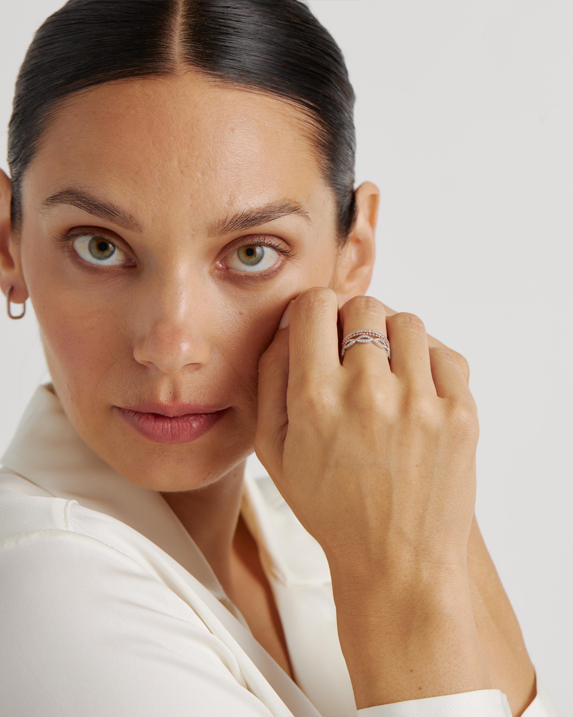 Quince | Women's 14K Gold Diamond Infinity Band Rings Product Image