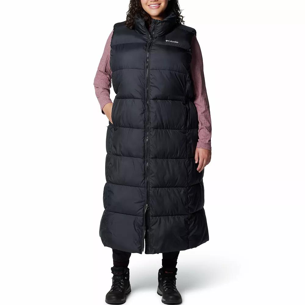 Plus Size Columbia Long Puffer Vest, Women's, Size: 2XL, Black Product Image