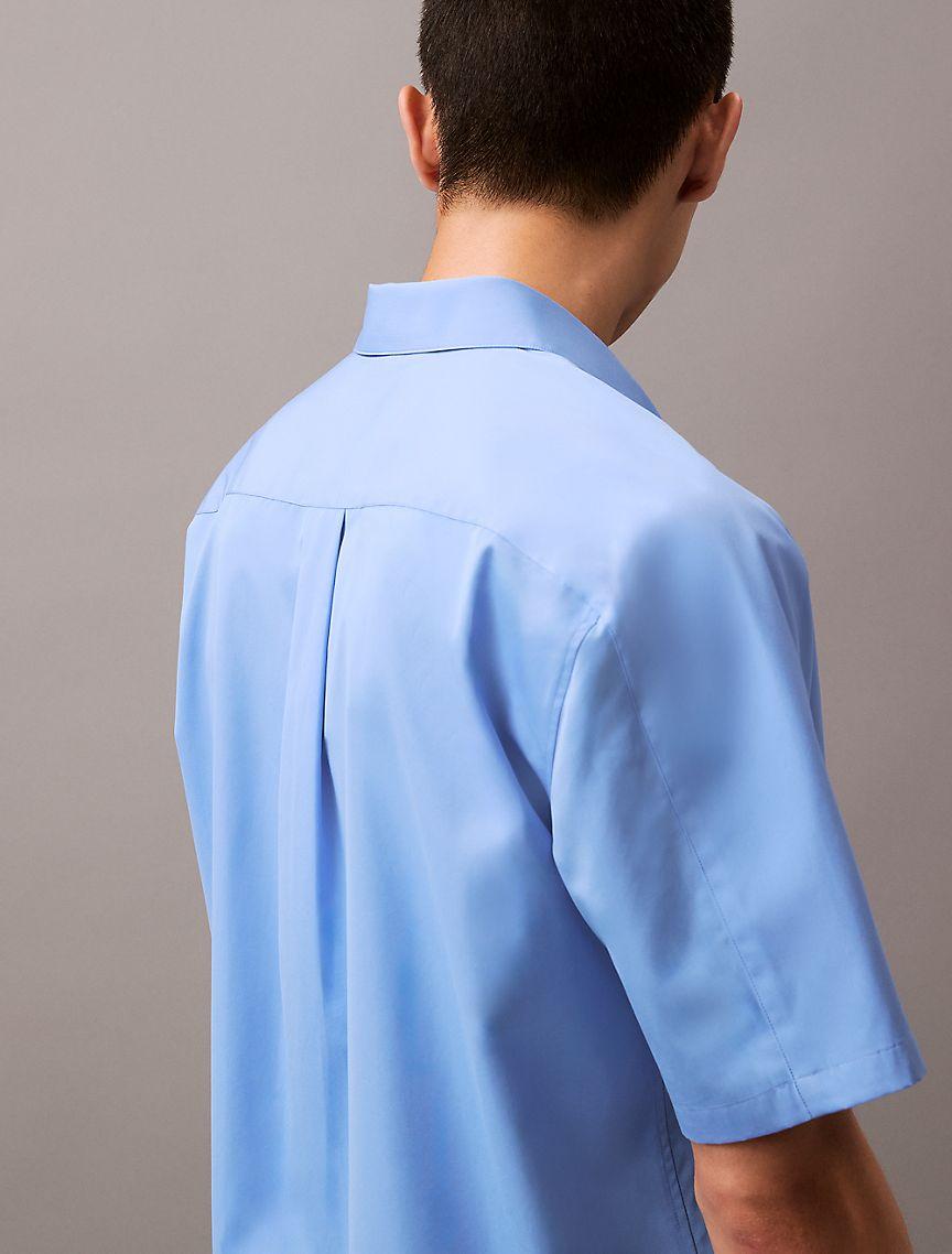 Paneled Cotton Button-Down Shirt Product Image