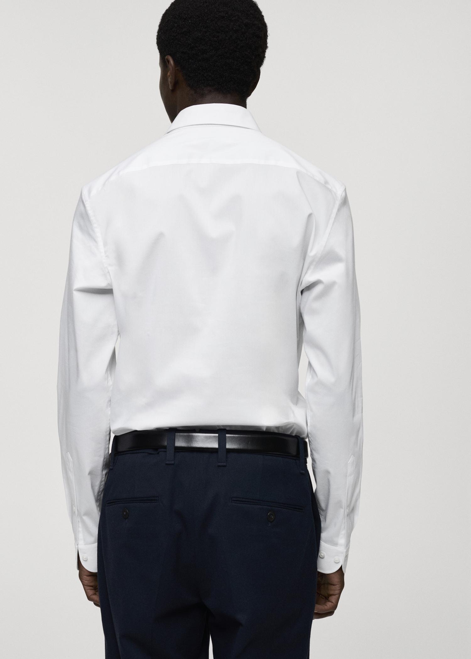 Regular-fit stretch cotton shirt - Men | MANGO USA Product Image
