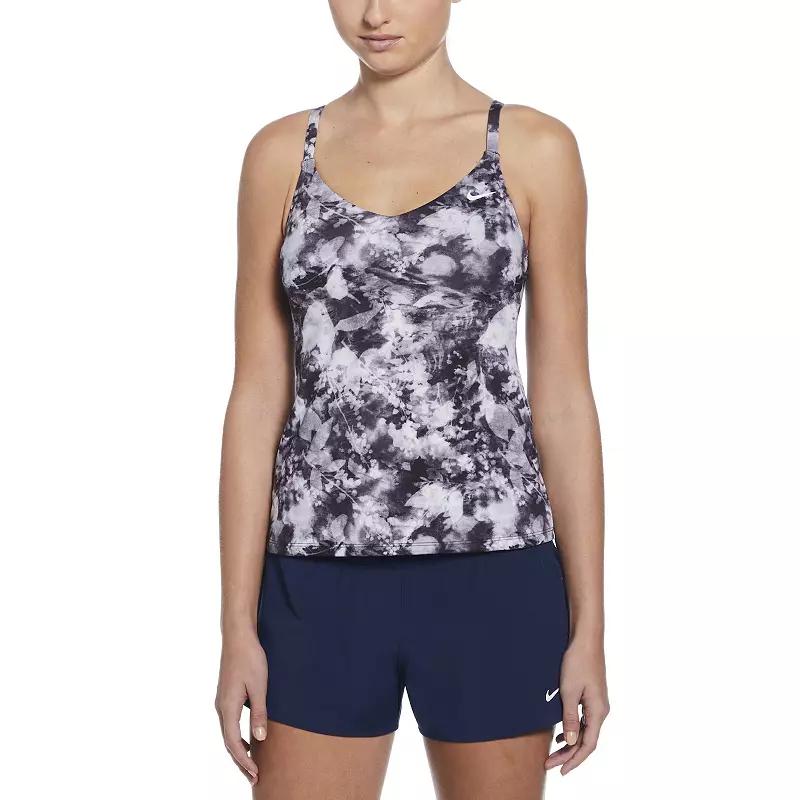 Womens Nike Floral Tie Dye V-Neck Tankini Swim Top Product Image