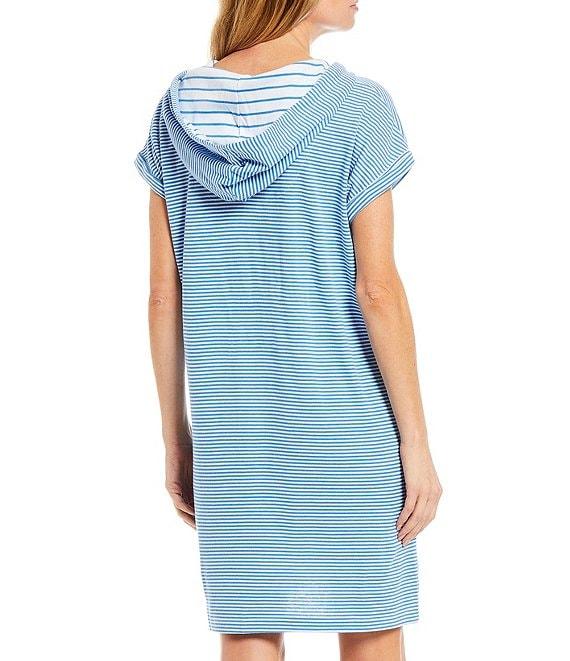 Lauren Ralph Lauren Striped Hoodie Interlock Zip Front Lounger Product Image