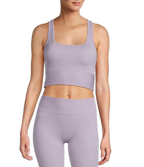 Antonio Melani Active Longline Seamless Ribbed Scoop Neck Sleeveless Sports Bra Product Image