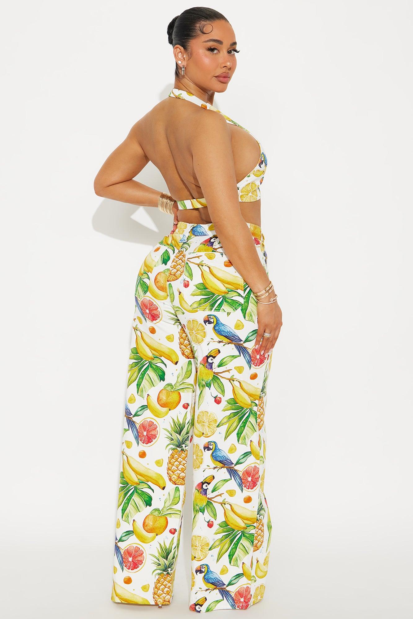 Pineapple Paradise Pant Set - Yellow/combo Product Image