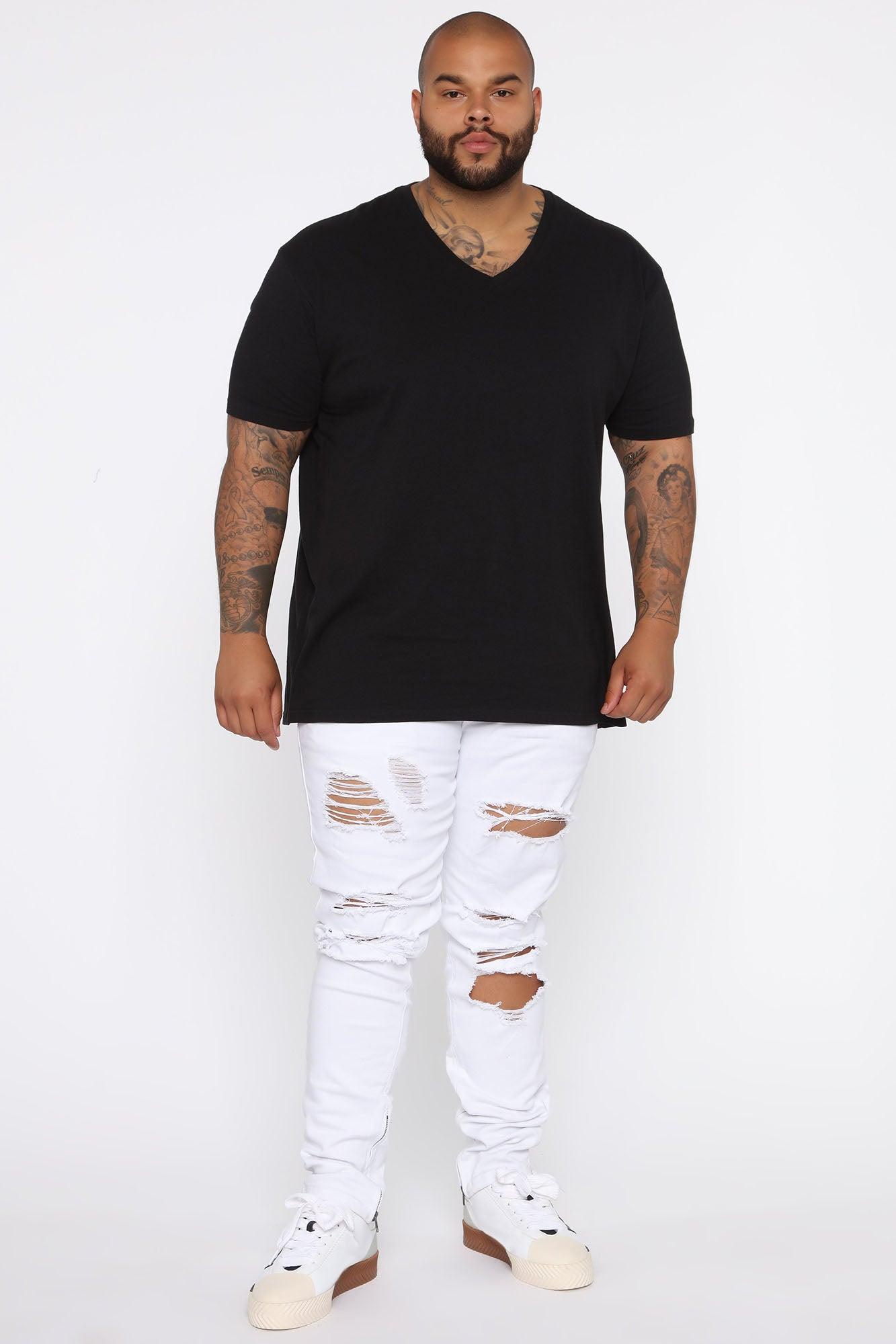 Essential V Neck Tee - Black Product Image