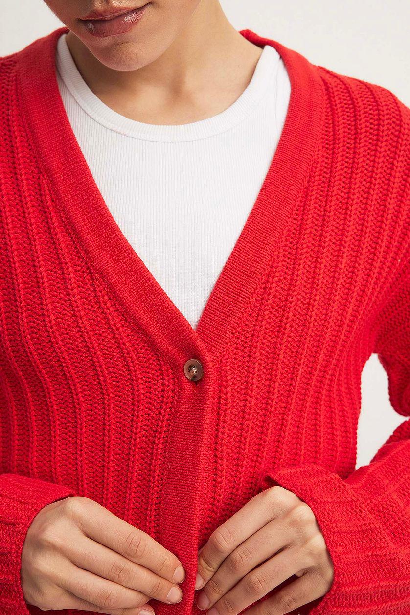 Knitted V-Neck Cardigan Product Image