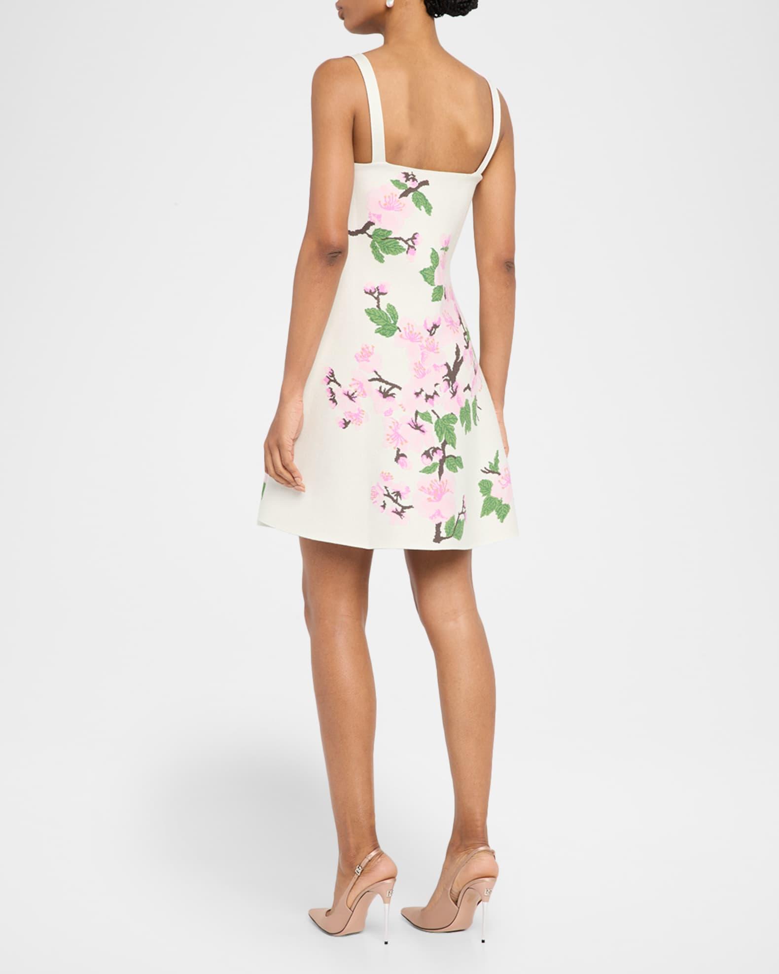 Cherry Blossom Knit Fit-And-Flare Mini Dress Product Image