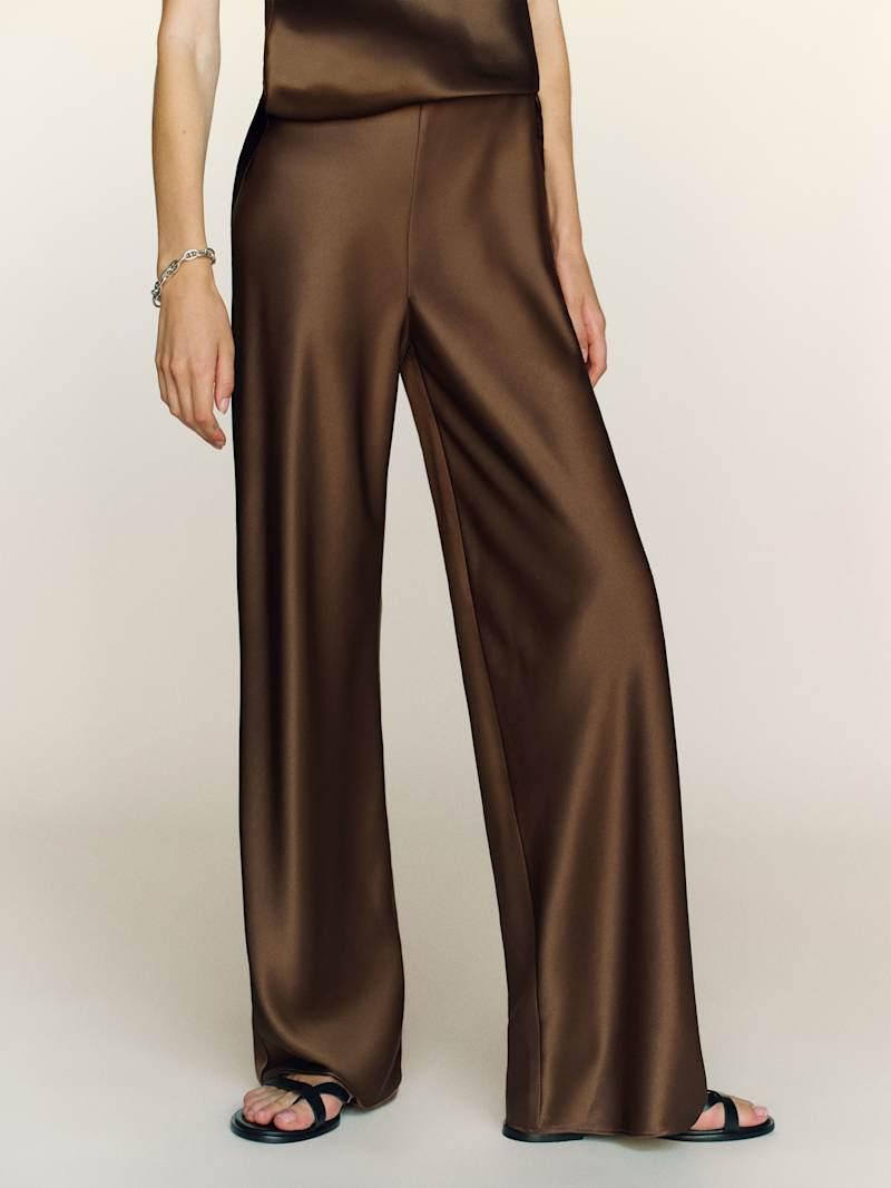 Gale Satin Mid Rise Bias Pant Product Image