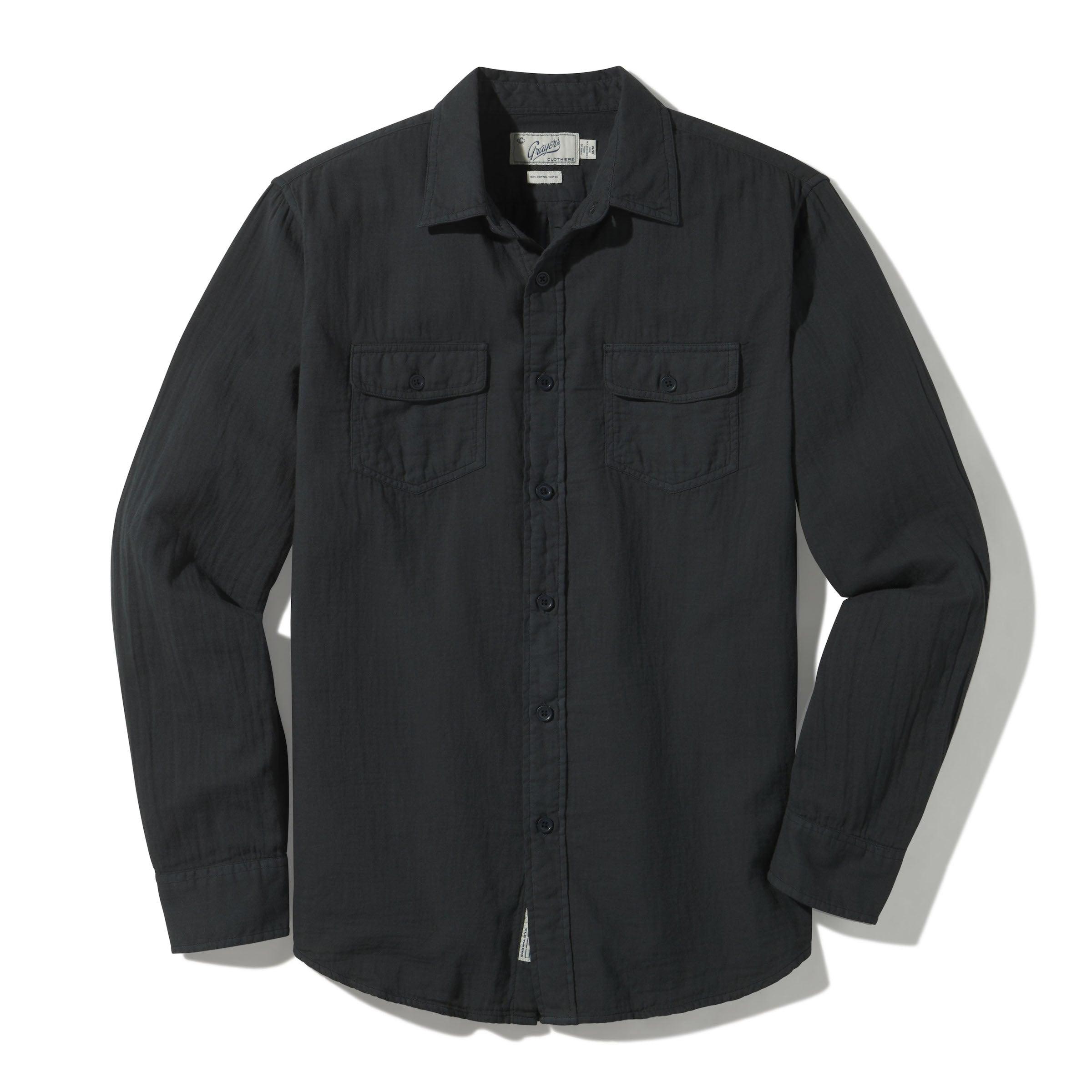 Brando Lightweight Double Cloth Shirt - Washed Black Product Image