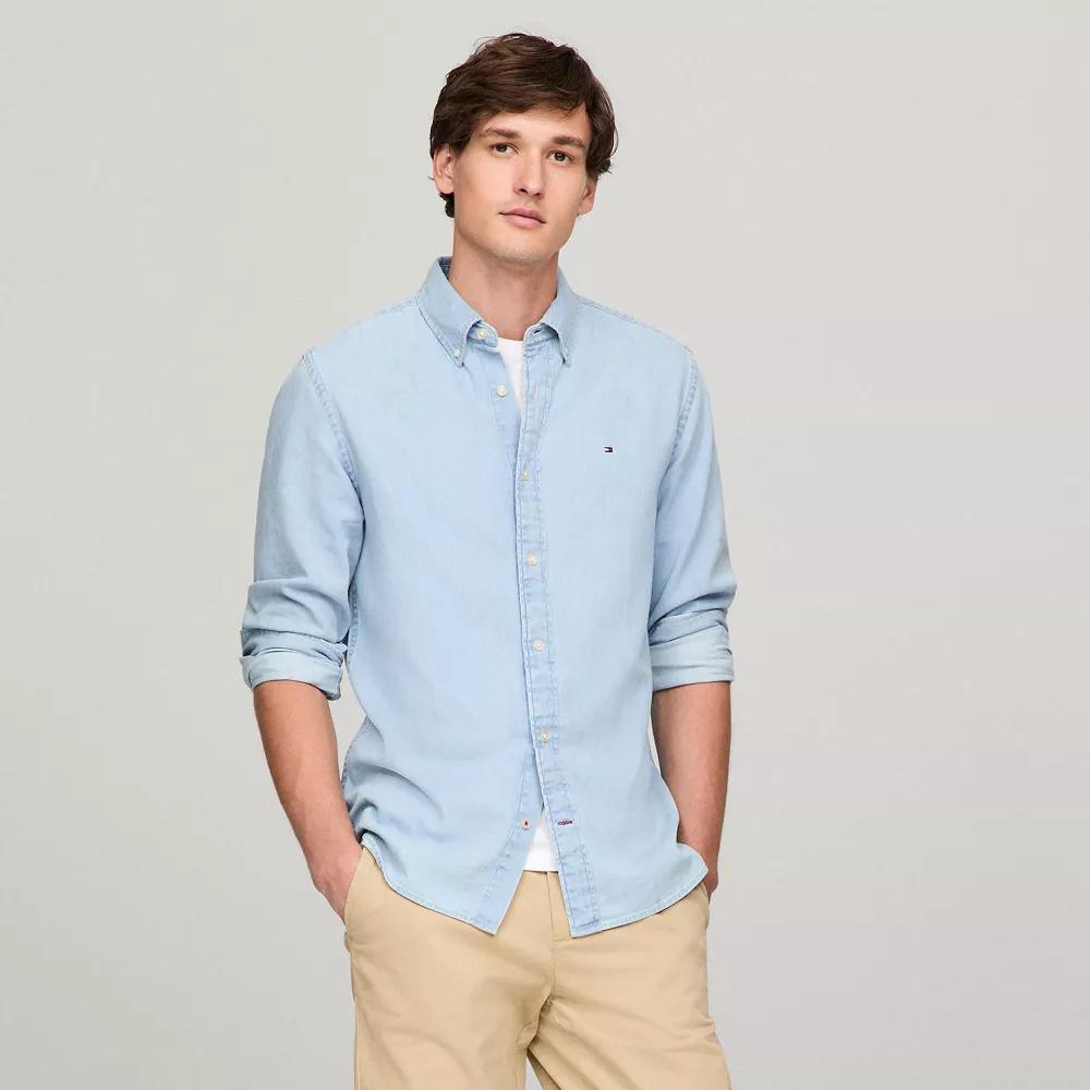 Men's Tommy Hilfiger Natural Plaid Soft Poplin Shirt,  Product Image
