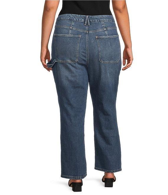 Good American Plus Good Icon Mid Rise Straight Carpenter Jeans Product Image