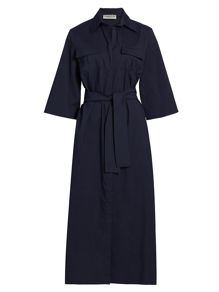 Womens Erdid Belted Cotton Maxi Dress Product Image