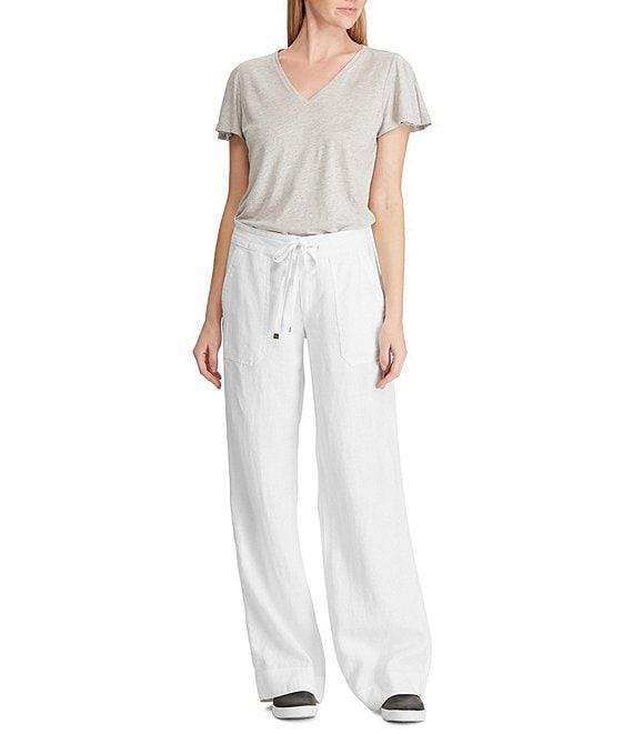Lauren Ralph Lauren Wide Leg Linen Pants Product Image