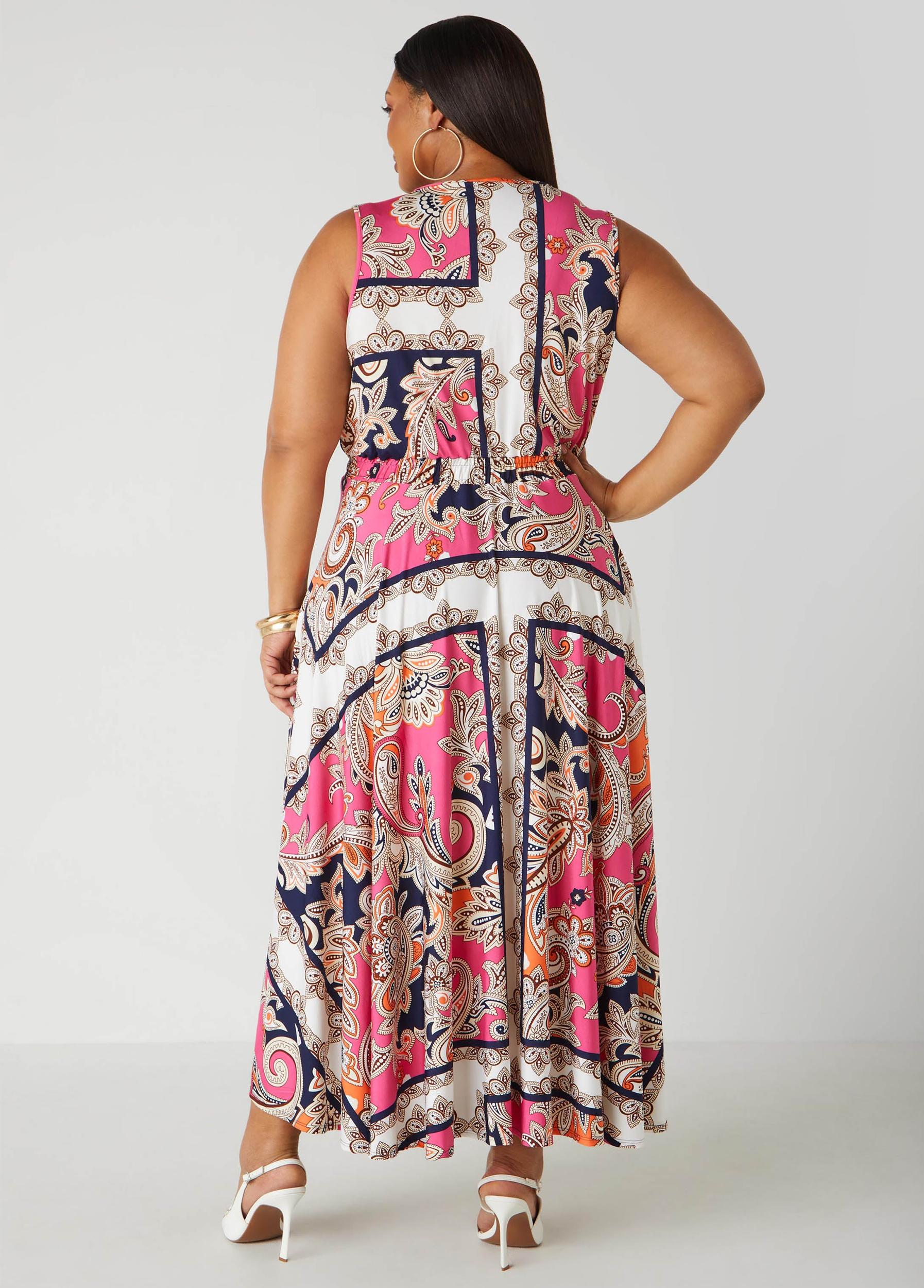 Paisley Faux Wrap Maxi Dress Product Image