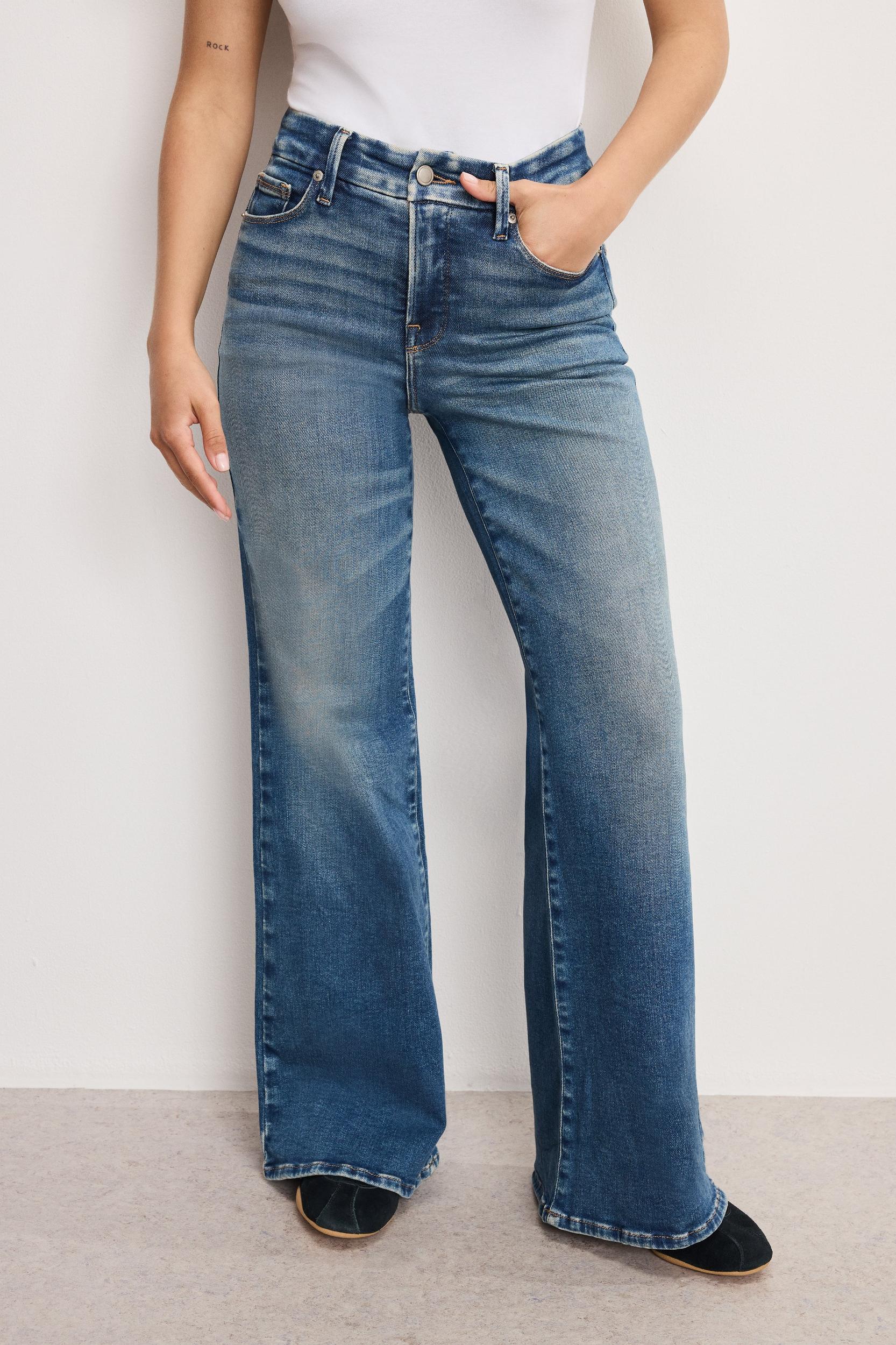 SOFT TECH GOOD PETITE PALAZZO JEANS | INDIGO986 Product Image