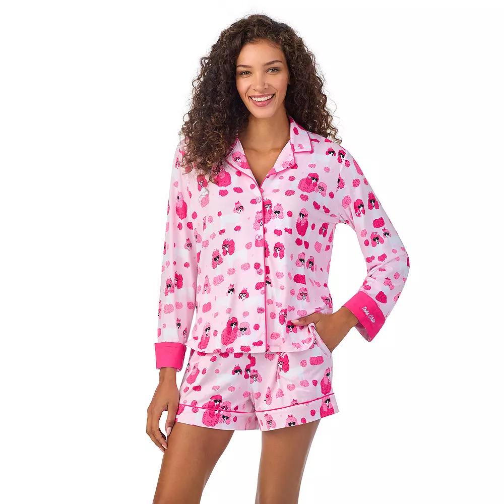 Women's Beauty Sleep Social Long Sleeve Pajama Shirt & Pajama Shorts Sleep Set, Girl's, Size: Small, Tres Chic Product Image