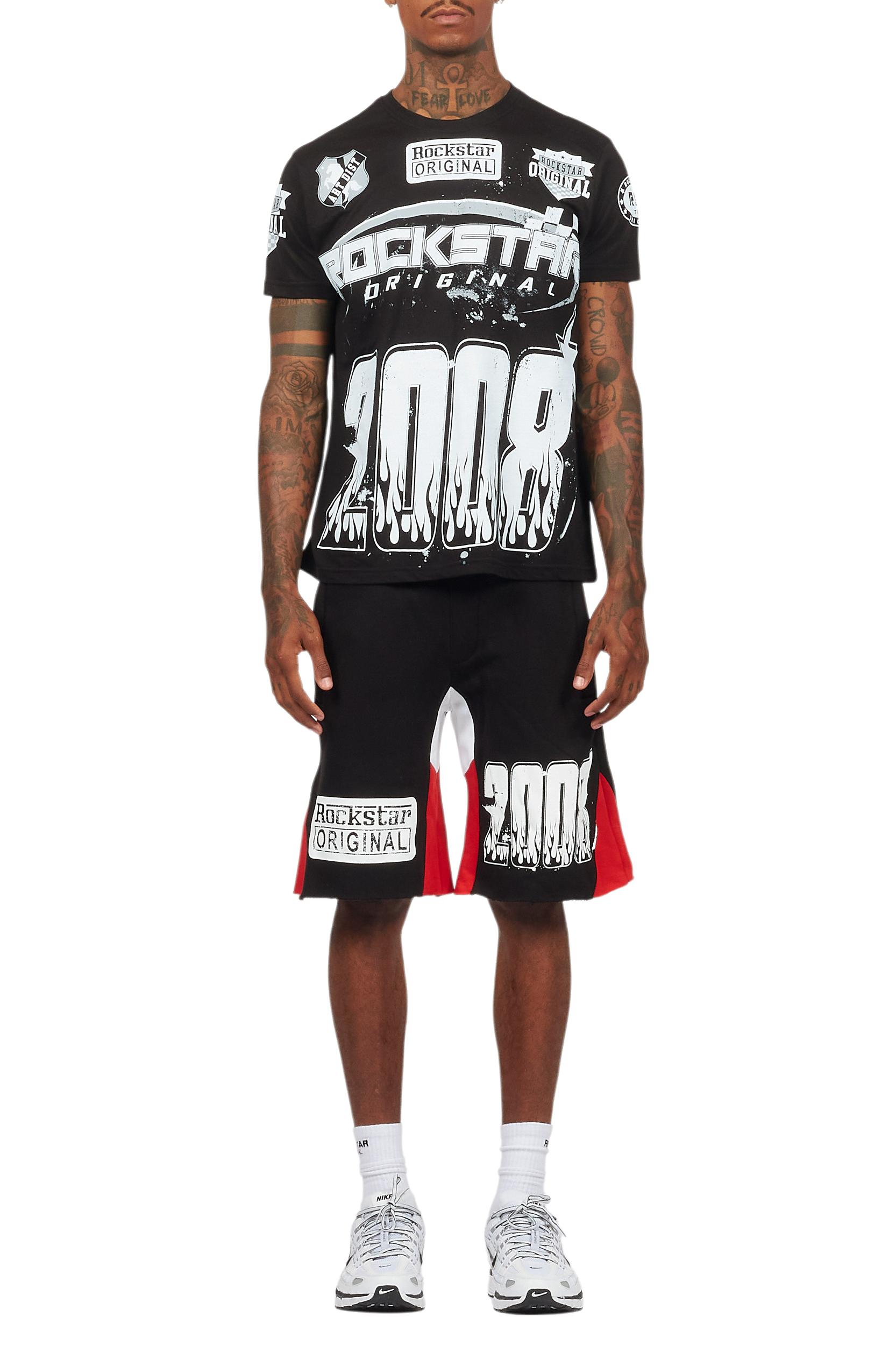 Amos Black Relaxed T-Shirt/Short Set Male Product Image