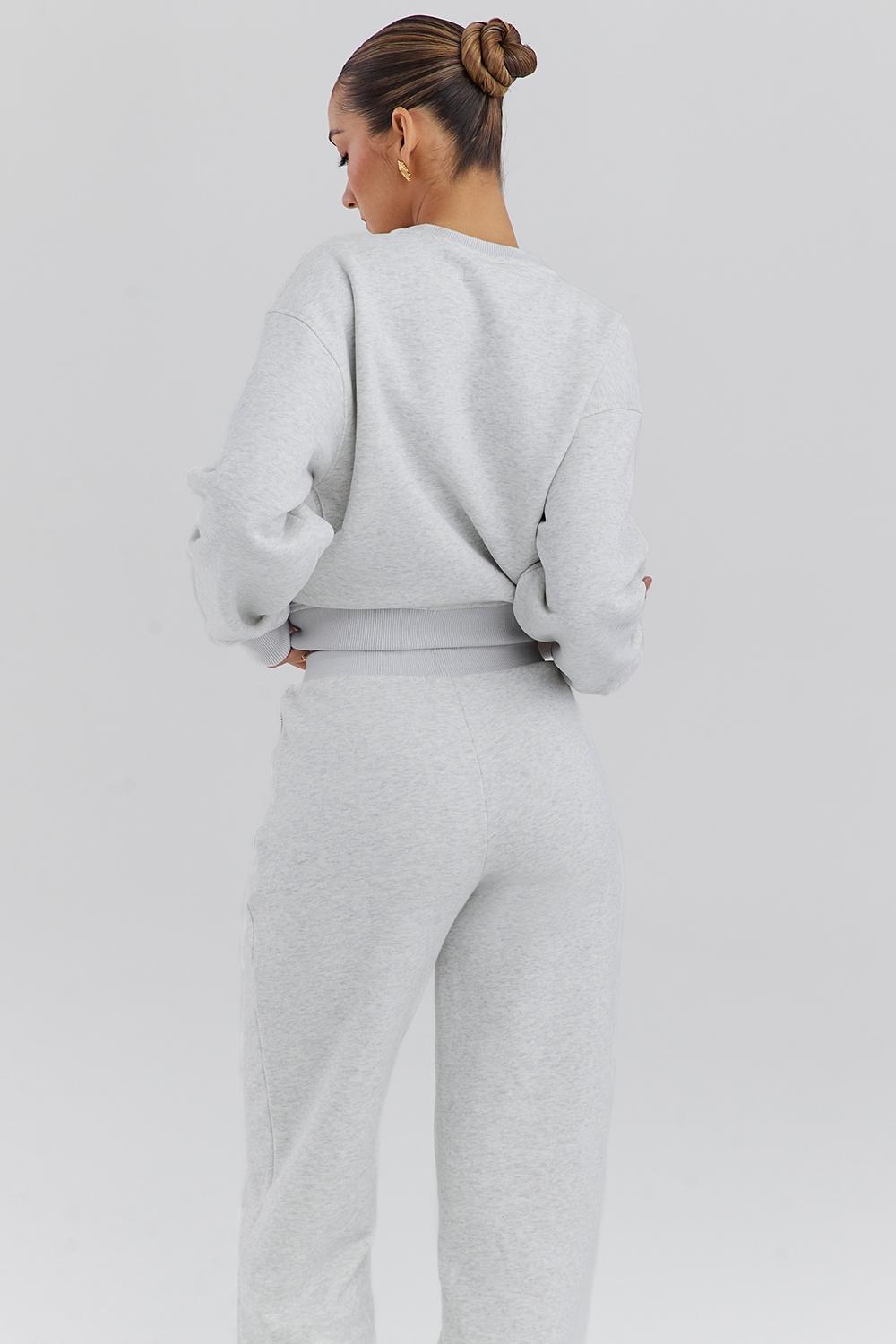 Haze  light grey marl crew neck sweatshirt Product Image