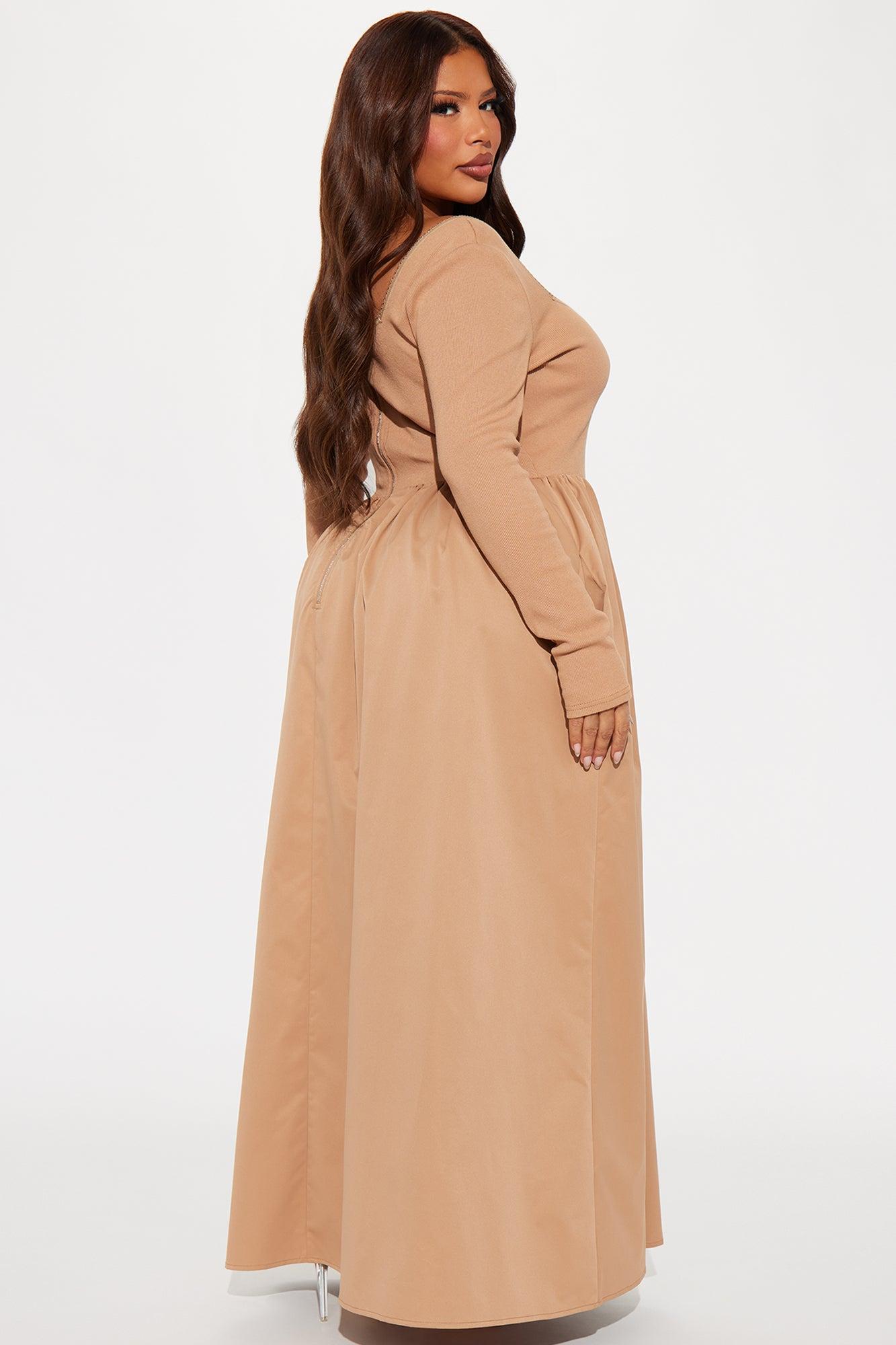 Mia Long Sleeve Maxi Dress - Mocha Product Image