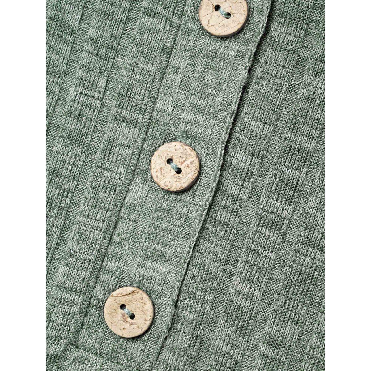 Plus Size Stretchy Textured Button Half Sleeve T-Shirt Sage Women Leisure Texture Round Neck Casual T-shirts BloomChic 10/M Product Image