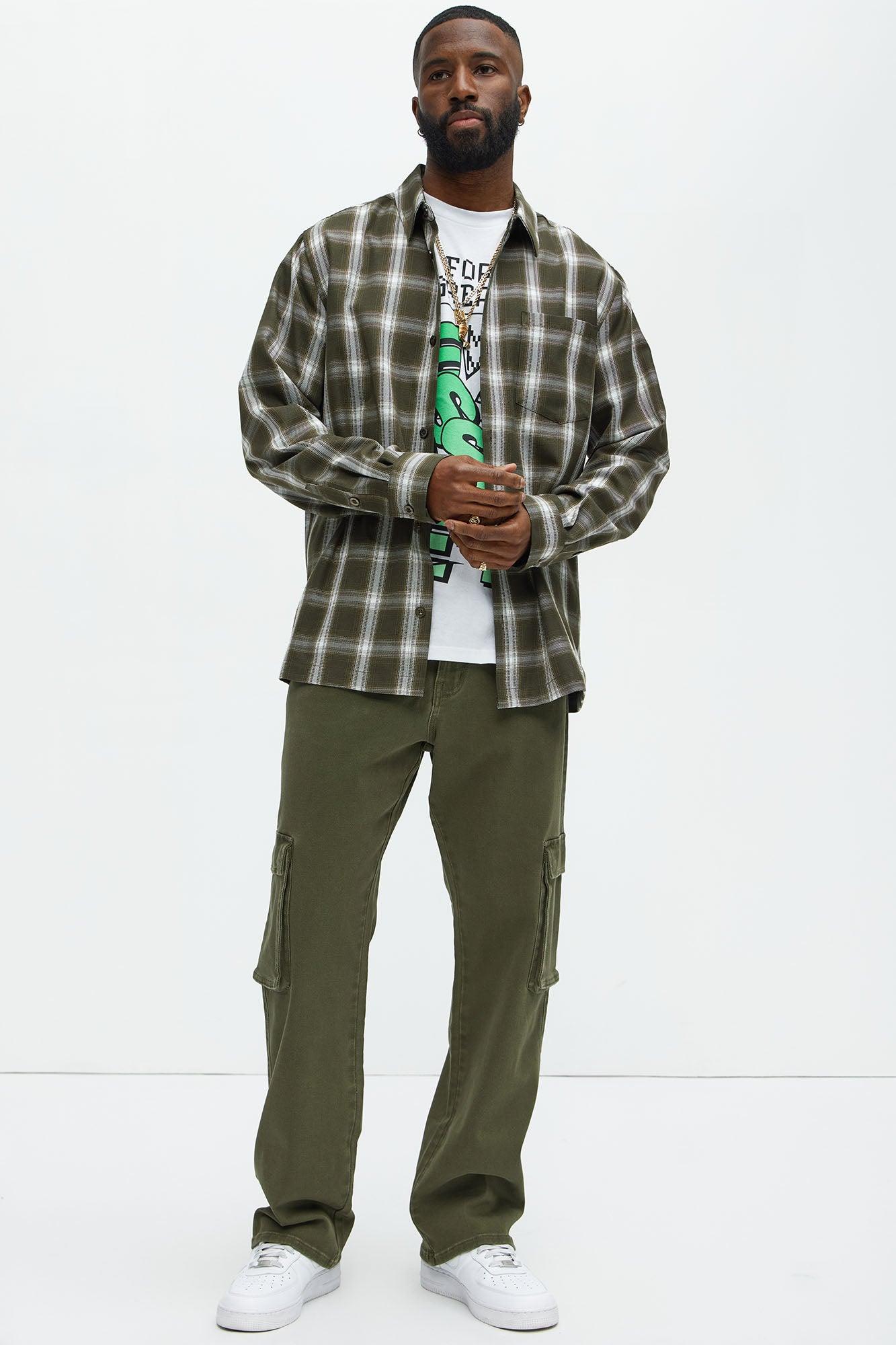 Classic Straight Cargo Jeans - Olive Product Image