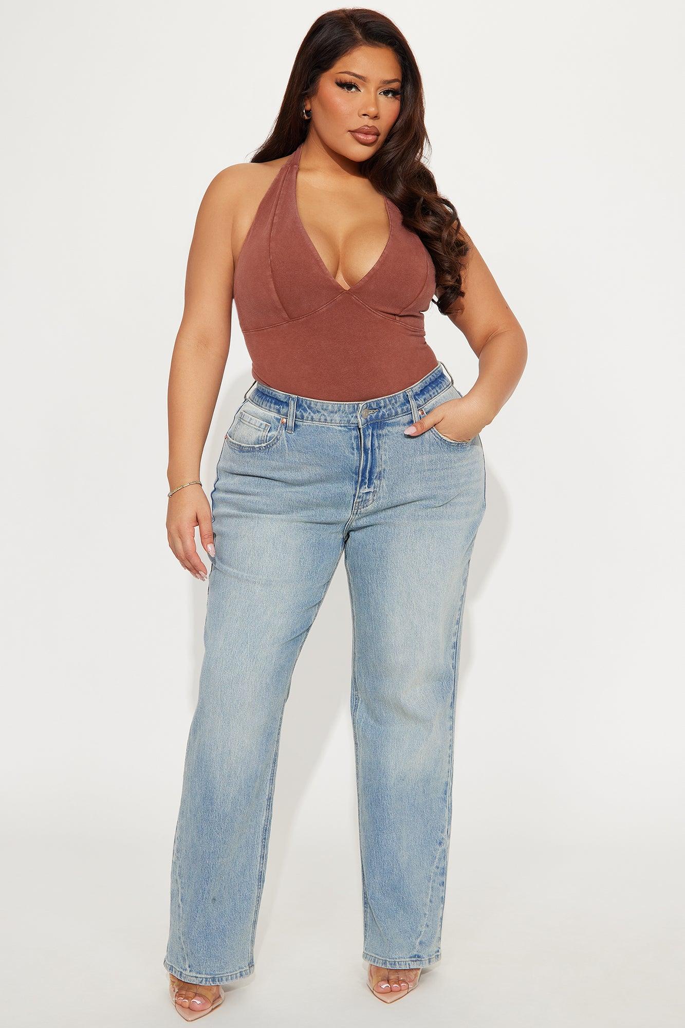 Deserved It Stretch Straight Leg Jeans - Light Wash Product Image