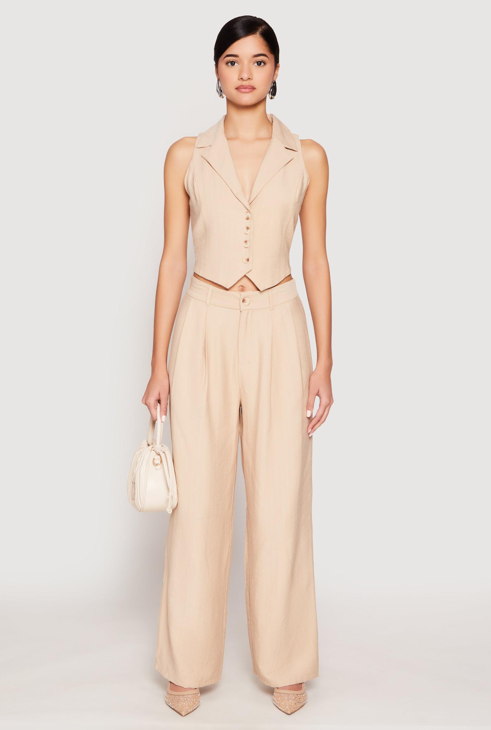 Womens Pinstripe Trousers Product Image