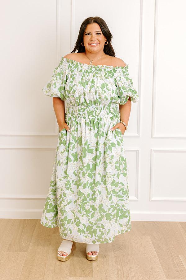 Honeysuckle Fields Floral Midi Dress Curves Product Image