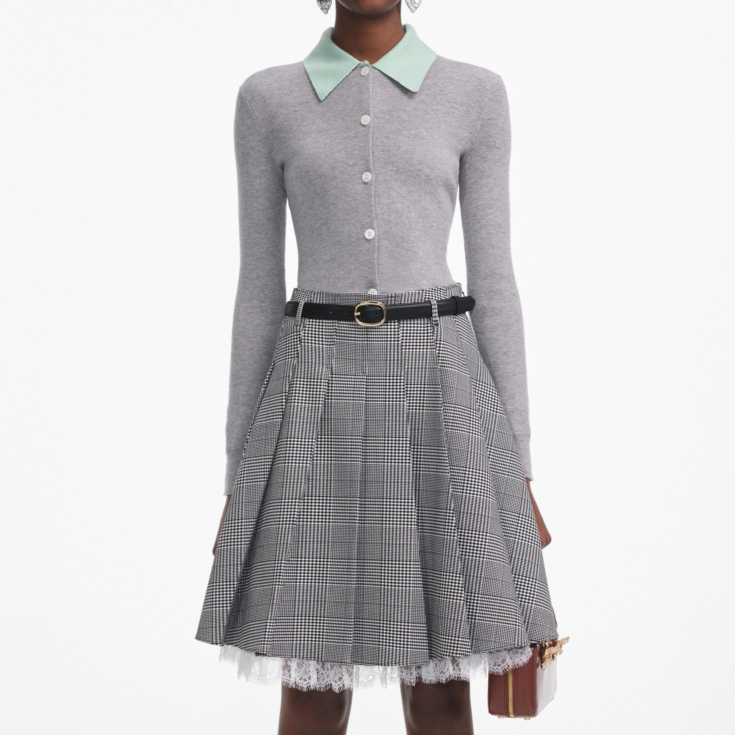 Grey Merino Wool Cardigan Product Image