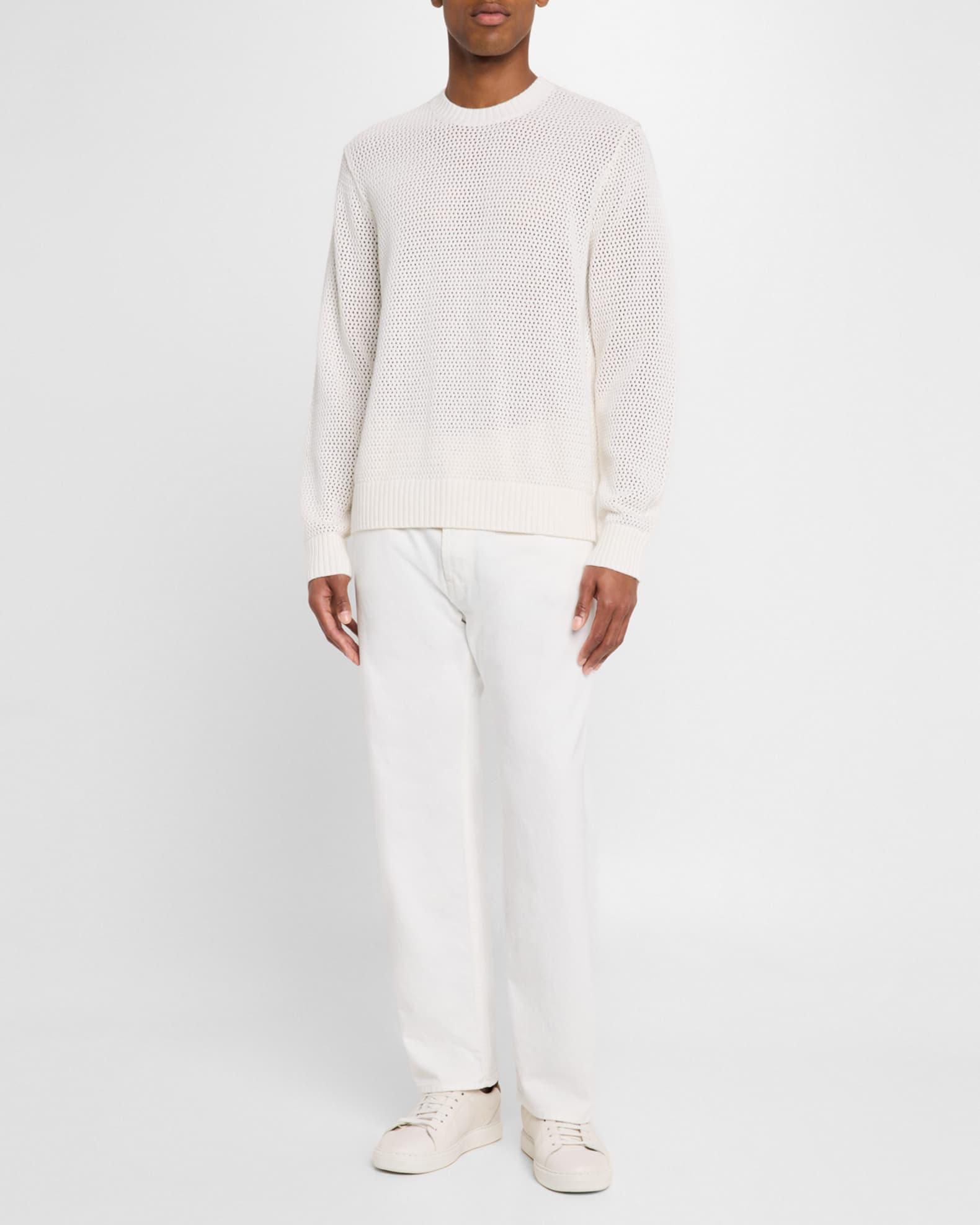 Men's Cotton-Cashmere Mesh Sweater Product Image