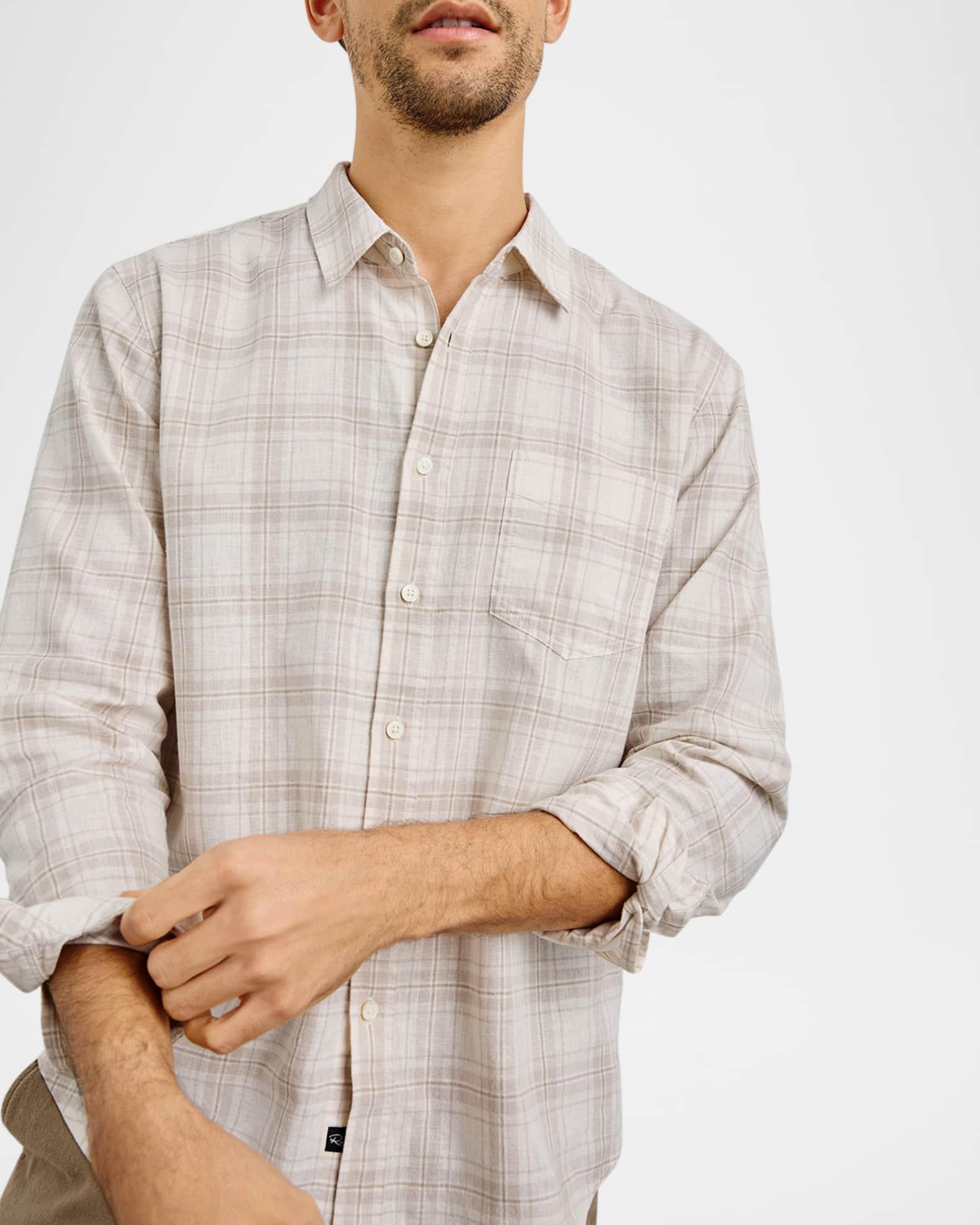 Men's Clyde Plaid Casual Button-Down Shirt Product Image