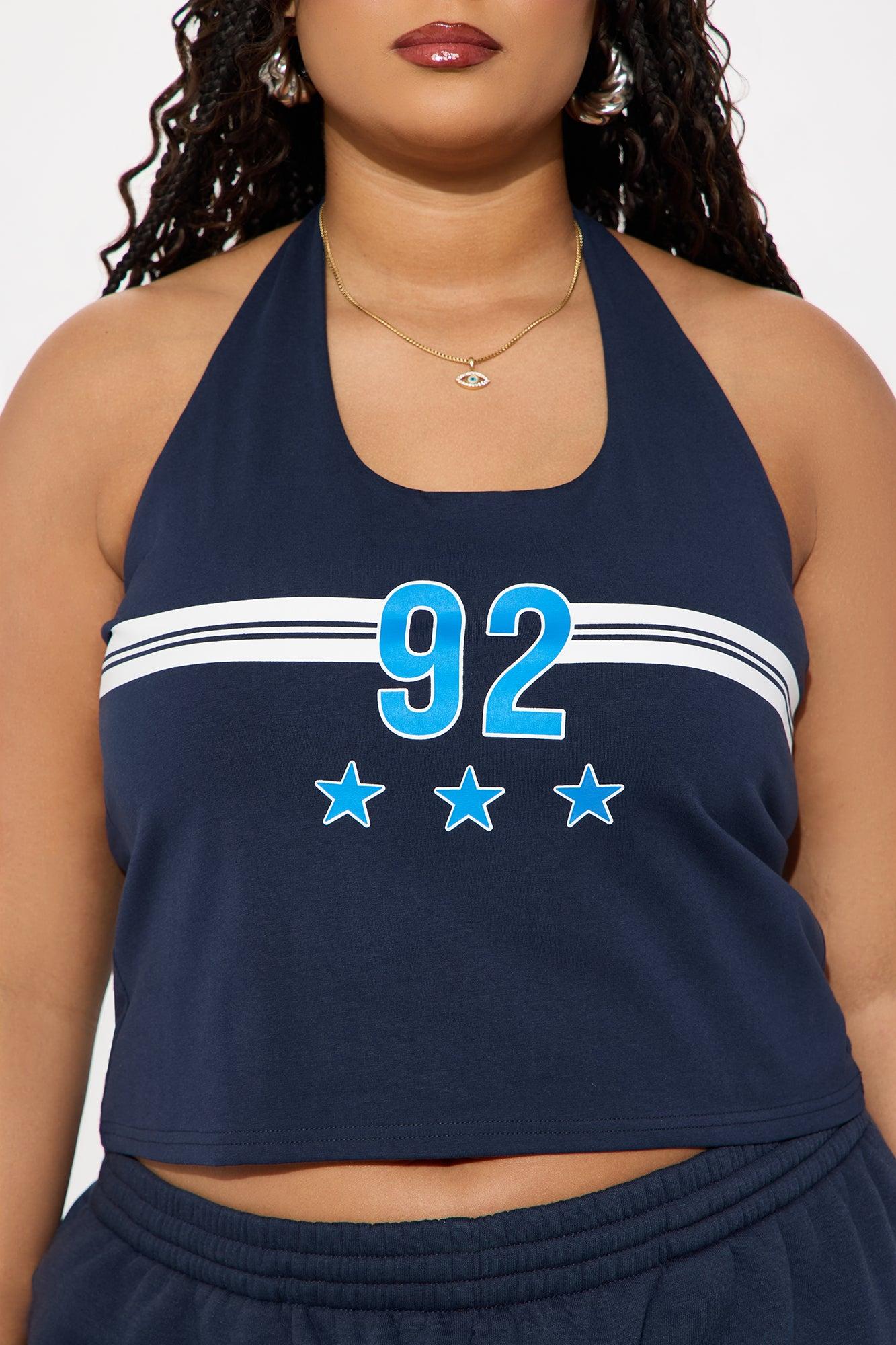 Alessandra 92 Halter Top - Blue Product Image