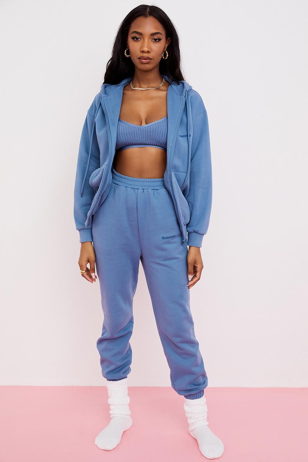 Storm  azure cotton fleece-back zip through hoodie Product Image