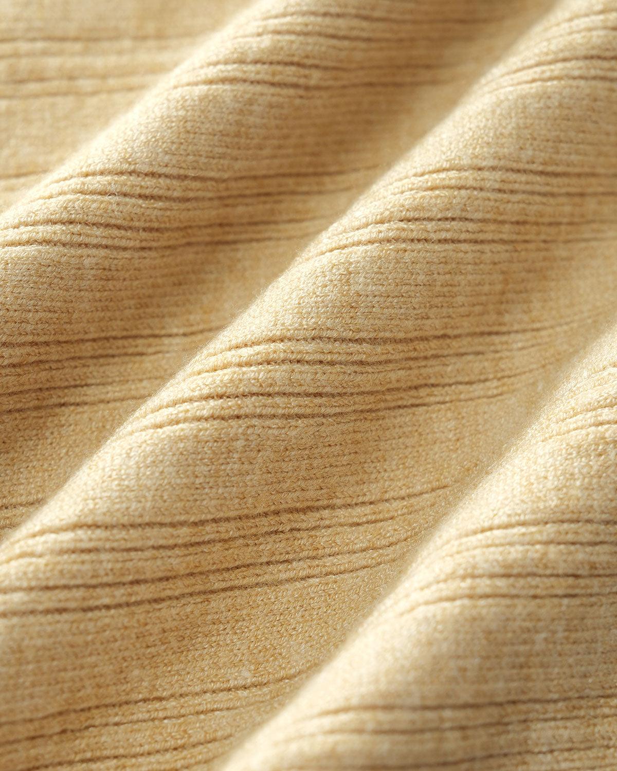 Khaki Asymmetrical Ribbed Knit Sweater Product Image