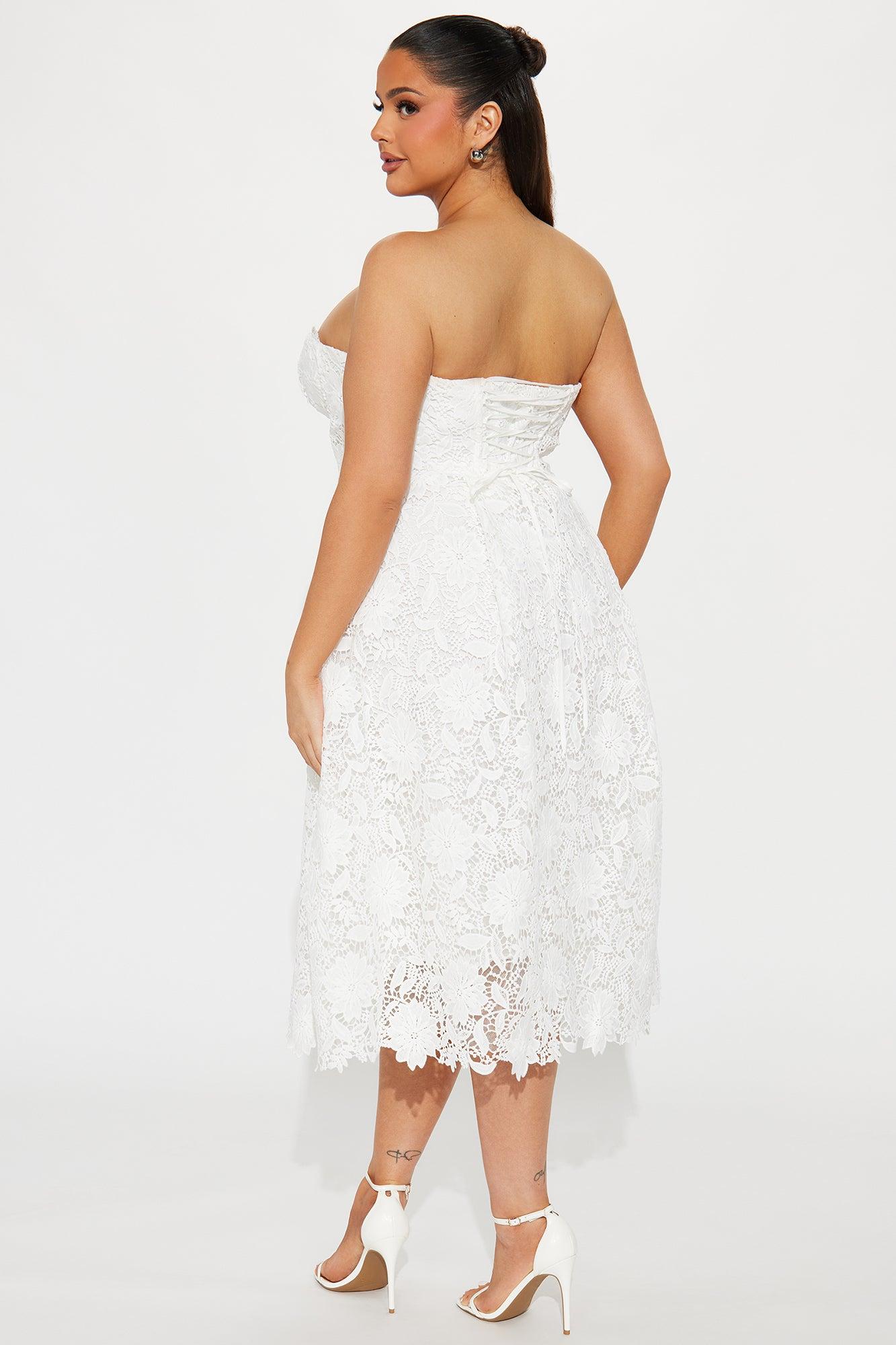 Isn't She Lovely Lace Midi Dress - White Product Image
