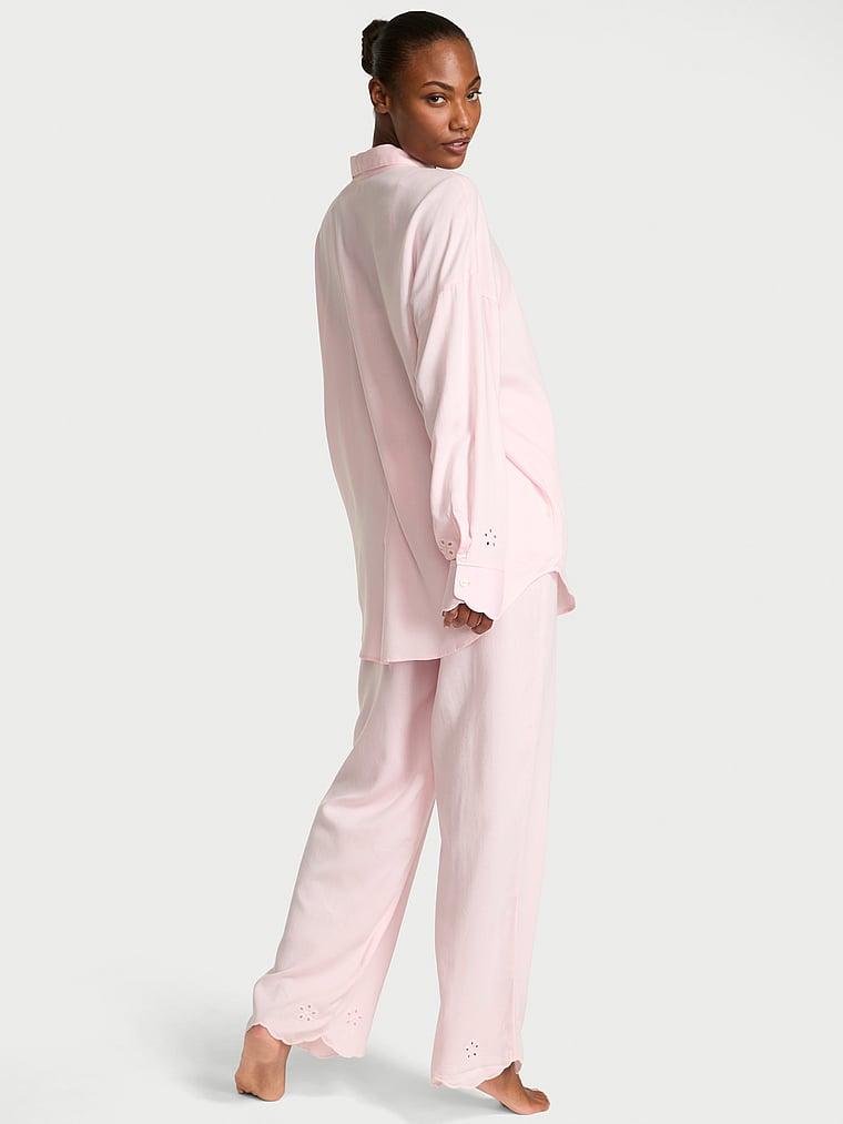 Modal-Cotton Striped Long Pajama Set Product Image