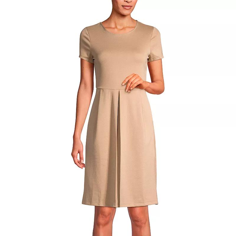 Women's Lands' End School Uniform Short Sleeve Ponte Mini Dress, Size: 4, Classic Blue Product Image