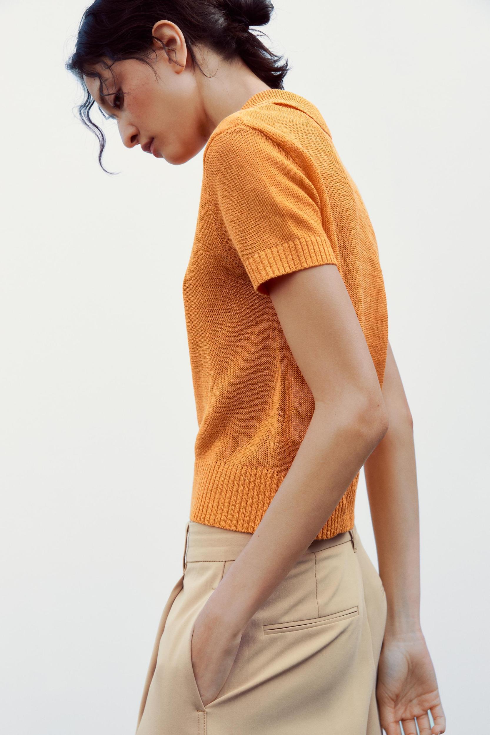 BASIC KNIT POLO TOP Product Image