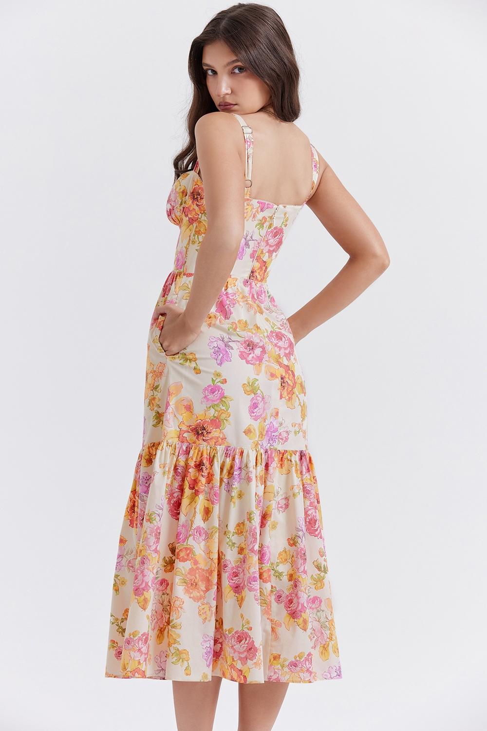 Elia  ivory floral midi sundress Product Image