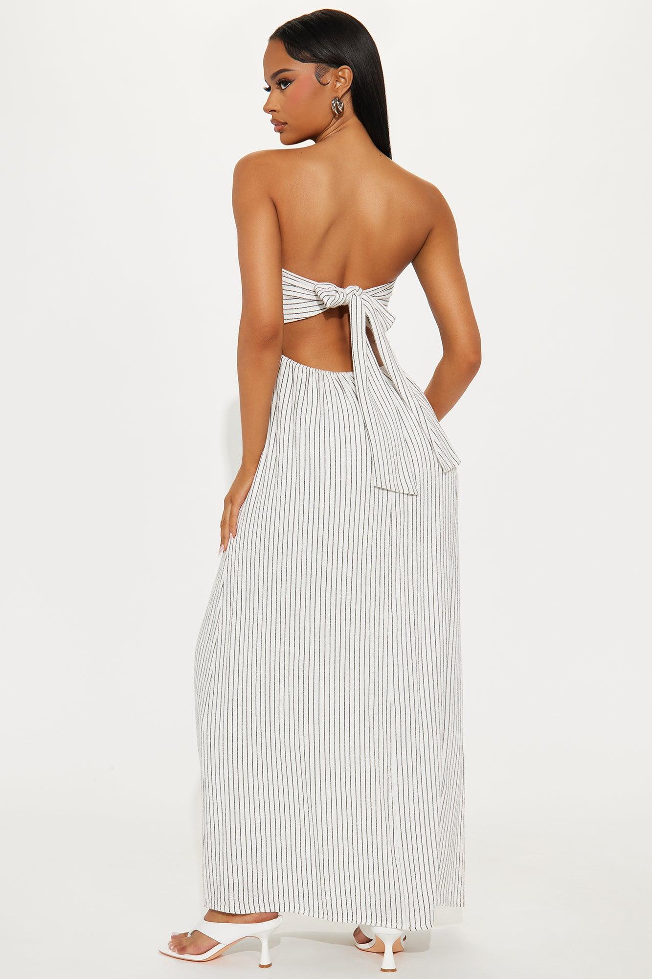 Maisy Linen Maxi Dress - Off White/combo Product Image