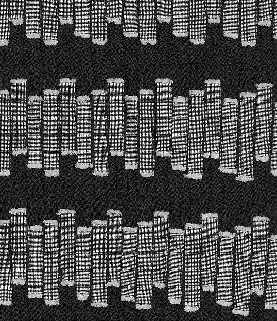 Ali Miles Plus Size Jacquard Wire Collar 3/4 Cuff Sleeve Button-Front Tunic Product Image